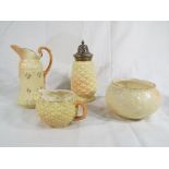 Royal Worcester - an early 20th century four piece, blush ivory tea set comprising sugar sifter,