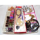 A good mixed lot of costume jewellery to include natural stone bracelet, crystal,