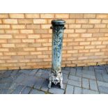 An early 20th century enamelled gas heater decorated in an Art Nouveau design,