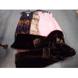 A lady's fur coat and three dresses (all dresses size 12),