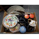 A good mixed lot of ceramic plant pots, collector plates,