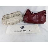 A lady's good quality Fiorelli handbag, cream, a Tula red leather handbag, unused,