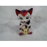 Lorna Bailey - a figurine depicting a cat holding a mouse entitled Mousetrap, 13 cm (h).