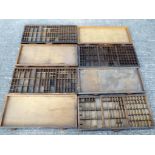 Letterpress Printing - eight compositor's full size type trays