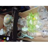 Two boxes containing a large collection of good quality glassware to include vases,