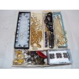 A good mixed lot of costume jewellery to include cultured pearls, bracelets,