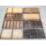 Letterpress Printing - eight compositor's full size type trays