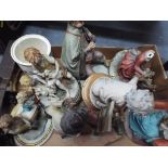 A good mixed lot of ornamental figures by Capodimonte and similar
