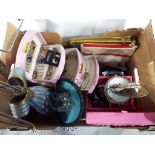 A good mixed lot to include two jewellery boxes containing a small collection of costume jewellery,