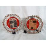 Two Liverpool FC ashtrays made for the 1974 cup final against Newcastle,