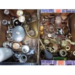 A good mixed lot to include pewter tankards and napkin rings, silver plated goblets,