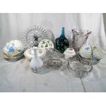 A good mixed lot of glassware and ceramics to include Wedgwood lidded bowl,