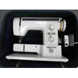 A Brother sewing machine in carrying case