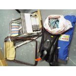 Angling and sailing - a box containing a mixed lot to include a Milletts tent,