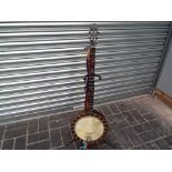 The Windsor Popular Model 7 five string Banjo, 25 cm diameter head, 98 cm overall length,
