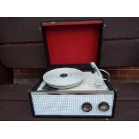 A Dansette portable record player