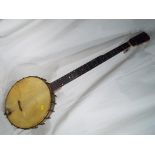 A Windsor Popular Model 3 open back four-string Banjo ca 1930s with stand - Est £40 - £60