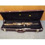 An Elkhart Bb soprano Saxophone '300 series' distributed by Vincent Bach Int, serial no 81034,