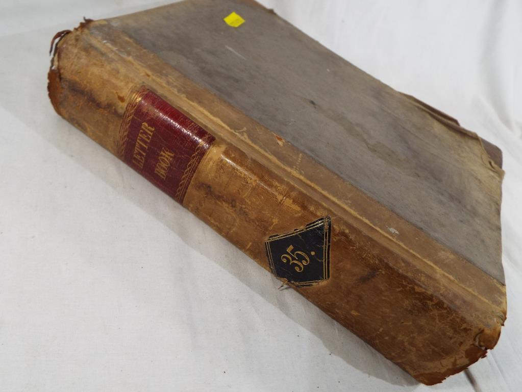 A 19th century manuscript copy book / wet letter book containing 1000 pages with copies of - Image 6 of 6