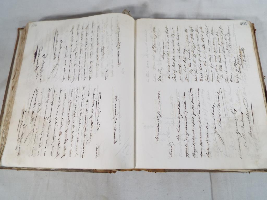 A 19th century manuscript copy book / wet letter book containing 1000 pages with copies of - Image 3 of 6