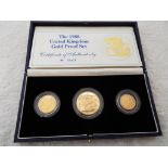 The 1988 United Kingdom Gold Proof Set, Royal Mint comprising Two Pounds,