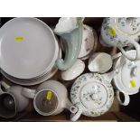 A mixed lot of ceramics to include a Spode vase, a Royal Tuscan bone china teapot and accessories,