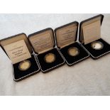 UK Silver Proof Piedfort Two-Pound Coins - four silver coins 1997, 1998, 1999 and 2001,