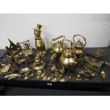A large collection of good quality ornamental brass wear, approx weight 13.7 kilos.
