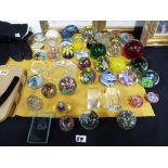 A collection of 45 paperweights, predominantly glass to include Mdina,