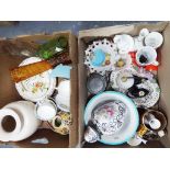 A quantity of mixed tableware and ornamental ceramics to include glass vases,