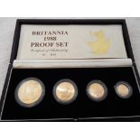 Britannia 1988 Proof Set of Gold Coins, Royal Mint comprising £100, £50,