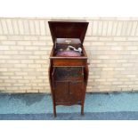 A mahogany Edison and Bell gramophone unit,