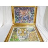 Stephen Gayford - 2 prints entitled 'Breaking Cover' and 'First Born', gilt framed,