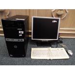 An HP computer with Yusmart monitor,