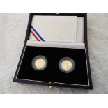 1996 Ladies of Freedom Gold Proof £10 Britannia and Gold Proof $5 Liberty two-coin set in