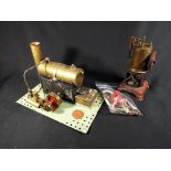 A Bowman model steam engine with accessories and one other
