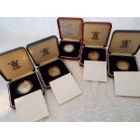 UK Silver Proof £2 Coins, 1995, 1996, 1998, 1999 and 2001,