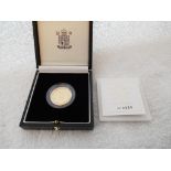 UK Gold Proof £2 Coin, 1997, Royal Mint, 22 ct gold 15.