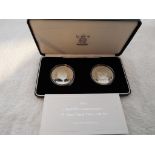 1999 Churchill Commemorative £5 Silver Proof two-coin set, Royal Mint,