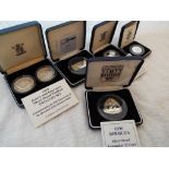 A collection of Silver Proof Coins comprising 1990 Belize Piedfort $1, 1996 Bermuda Triangular $3,
