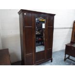 A good oak wardrobe with mirrored door,