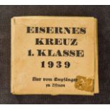 GERMAN REICH 1933 - 1945 - IRON CROSS 1939 : Third Reich Iron Cross 1st Class Outer Carton. Marked