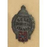 FOREIGN ORDERS & DECORATIONS - CZECH REPUBLIC : Czech Italian Division Badge. Zinc stamped device