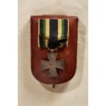 Saxe-Coburg-Gotha 1849 Officer's Cross for Eckernfoerde. Silvered, on original ribbon and in it's