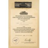 GERMAN REICH 1933 - 1945 - ARMY AWARDS & DECORATIONS : Single Handed Tank Destruction Document