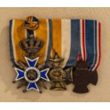 FOREIGN ORDERS & DECORATIONS - NETHERLANDS - Dutch Order of Orange - Nassau : Three Piece Medal Bar.