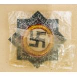 GERMAN REICH 1933 - 1945 - GERMAN CROSS : Unissued Army Cloth German Cross in Gold. Marked C.A.