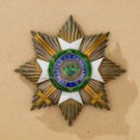 Grand Cross Breast Star with Swords. Unmarked. Cross shows light wear/age with chips to white enamel