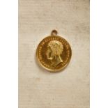 Duke Ernst I. of Saxe Coburg Gotha Gold Arts and Sciences Miniature Medal (1858 - 1893). Gold
