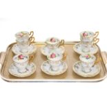 Royal Crown Derby 'Vine' cups and saucers